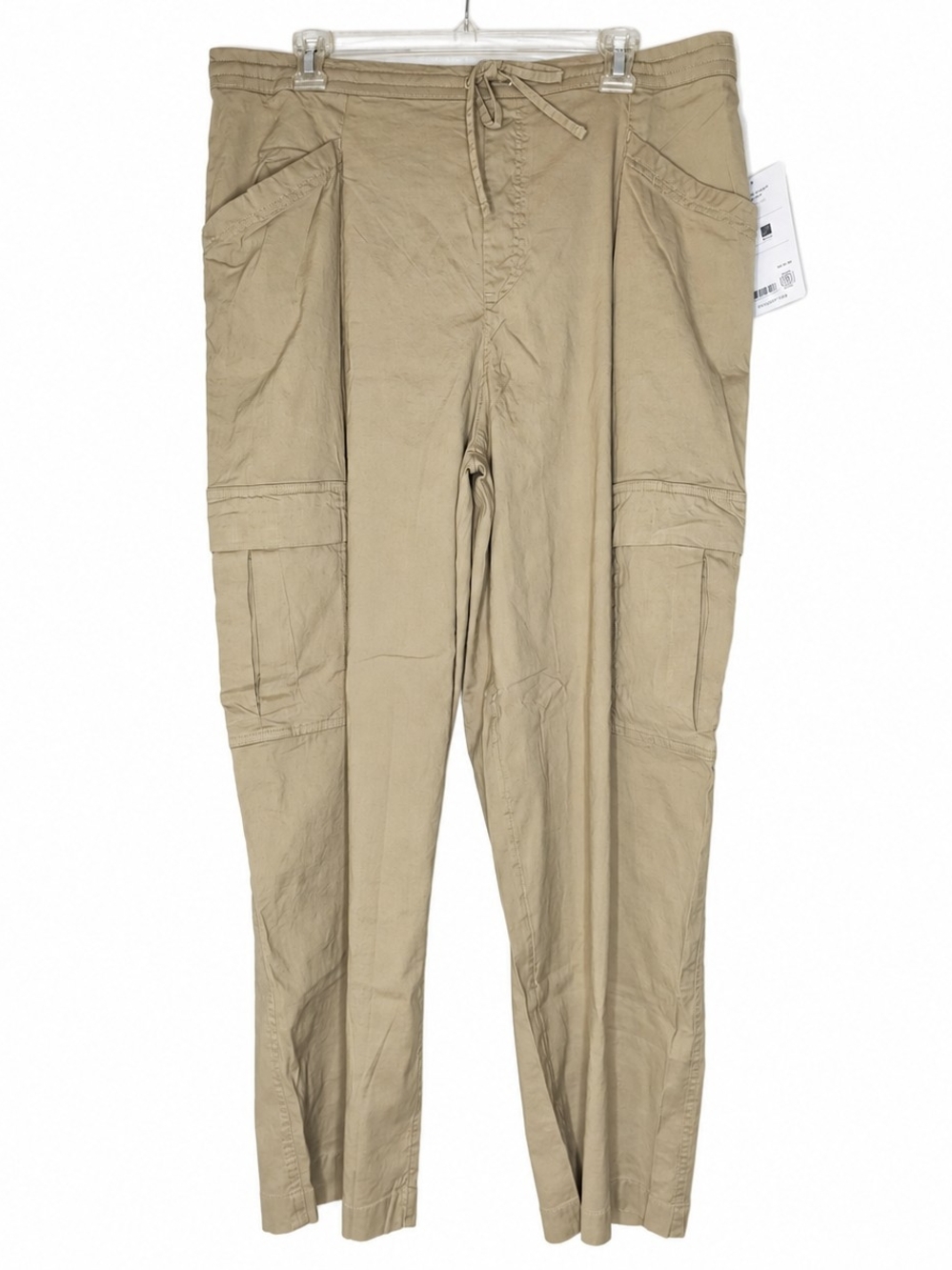 NWT Athleta Paradise Straight Leg Cargo Pant Flax Linen Size L